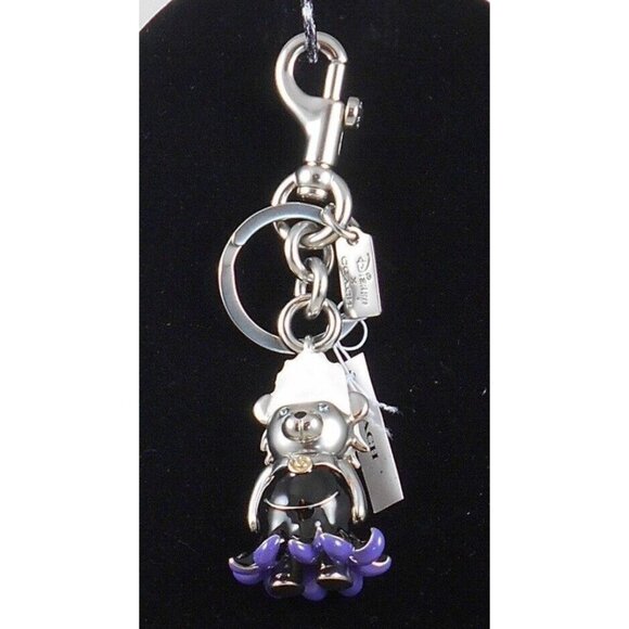 Coach X Disney Villains Silver URSULA Handbag Charm Key Fob Keychain CC346 $98 - Picture 1 of 6